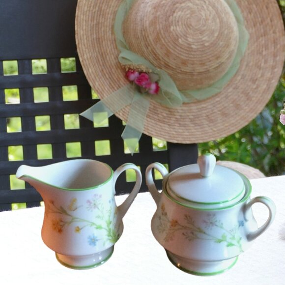 Noritake Other - Noritake Ivory China 7191 Reverie Sugar Bowl Creamer Set Floral Motif